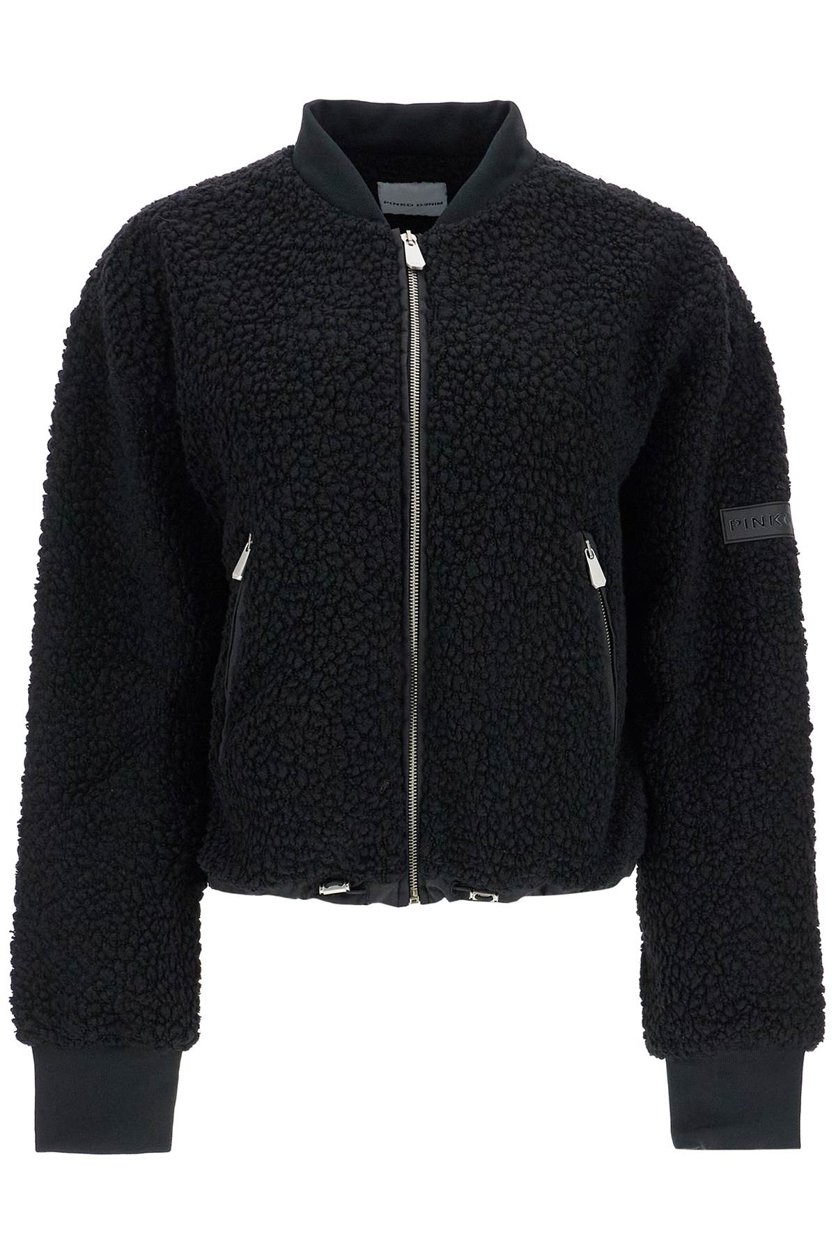 Teddy Bomber Jacket For  - Black