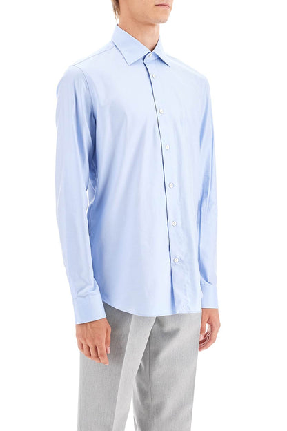 Slim Fit Twill Shirt For Men  - Light Blue