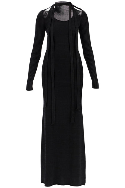 Maxi Knit Dress In Italian  - Black