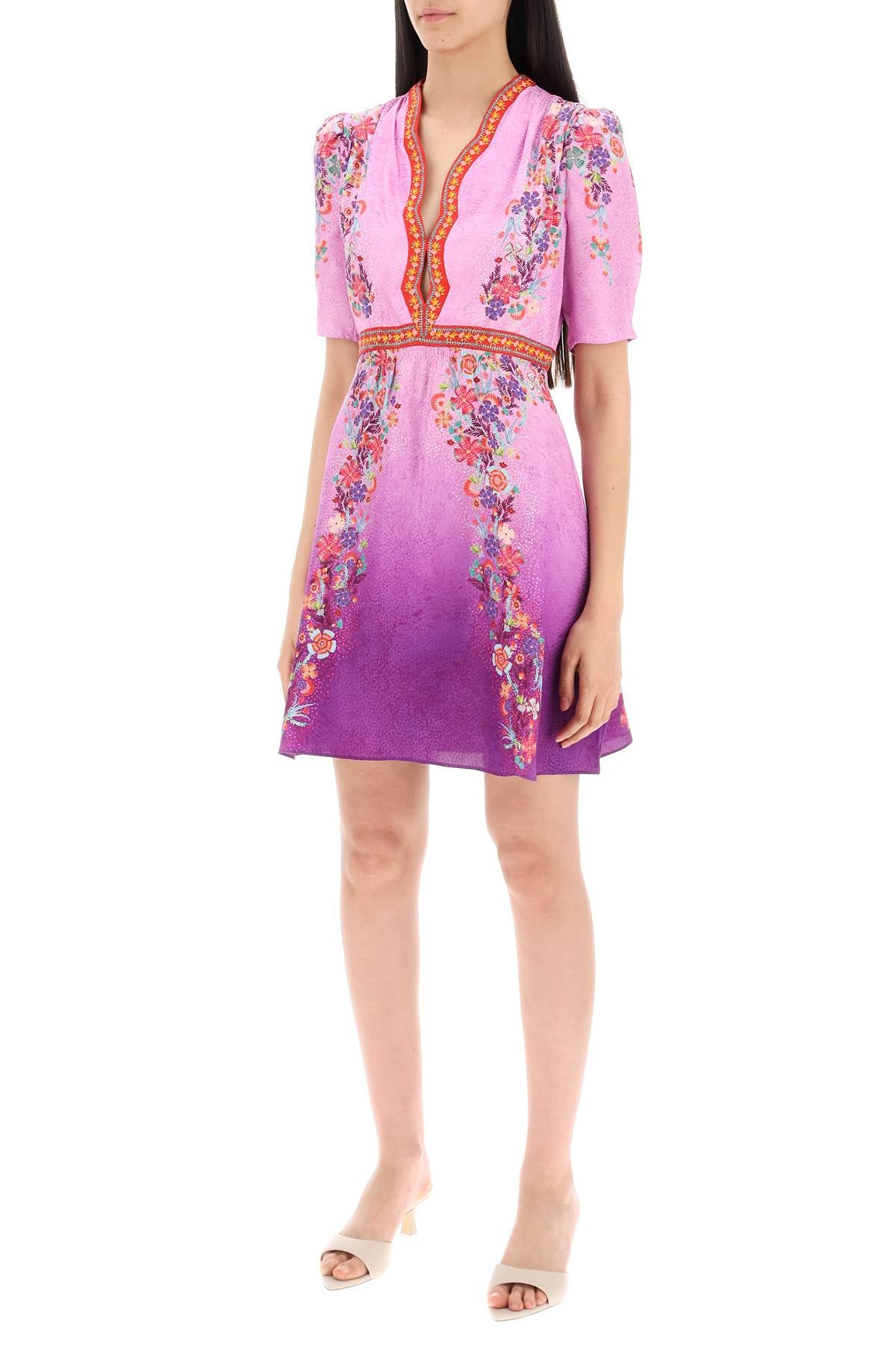 "silk Mini Dress Tabith  - Purple