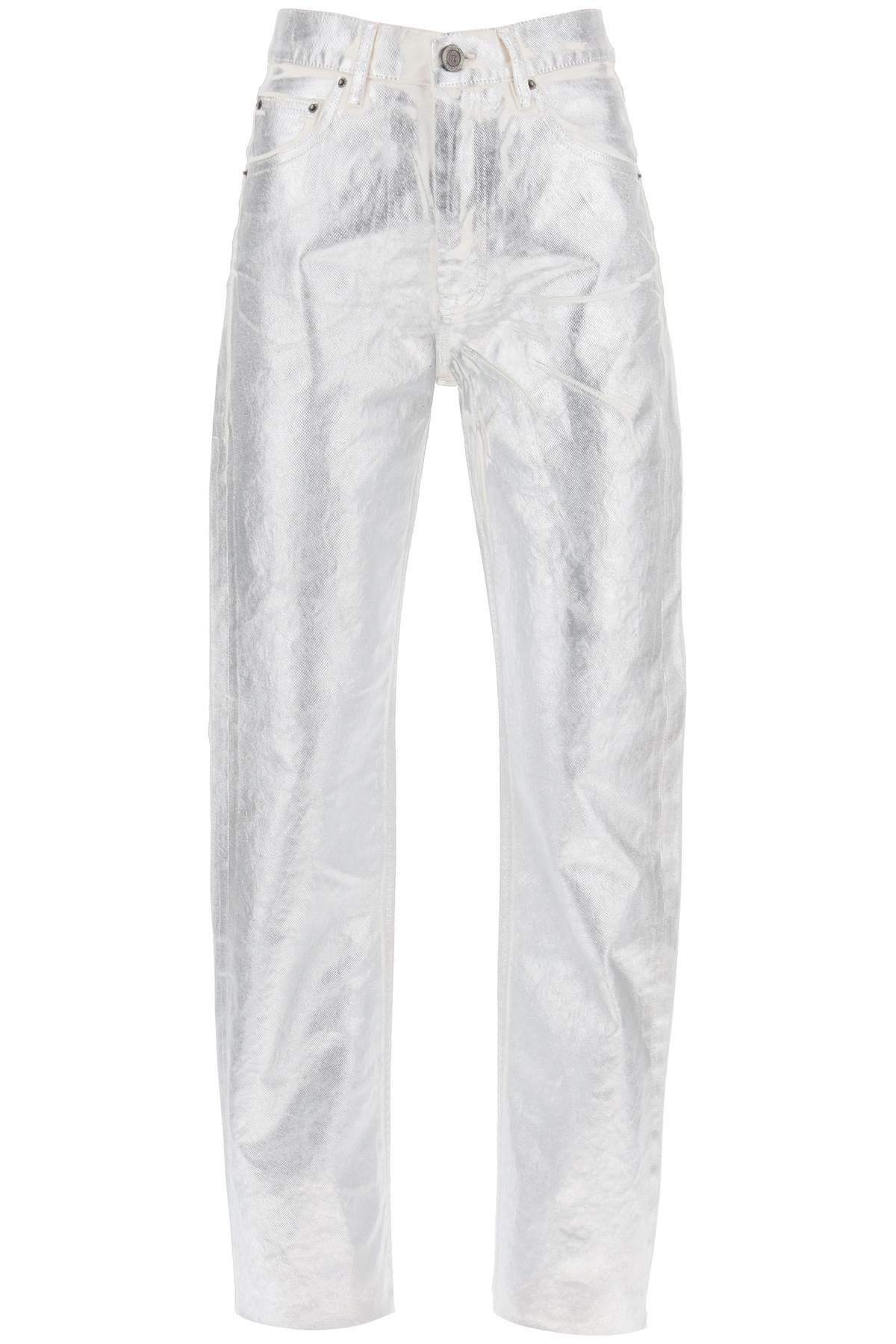 Denim Coated Pants With Seven  - Silver