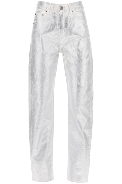 Denim Coated Pants With Seven  - Silver