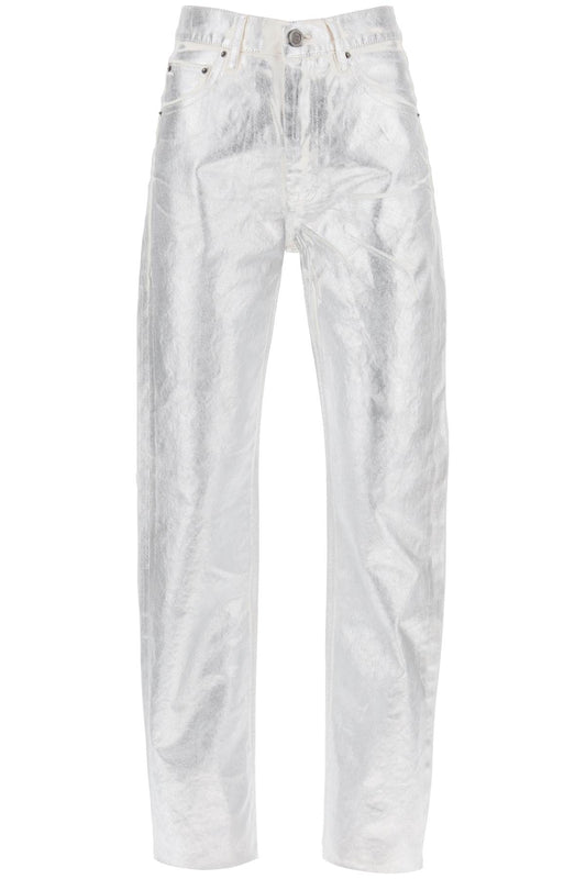 Denim Coated Pants With Seven  - Silver