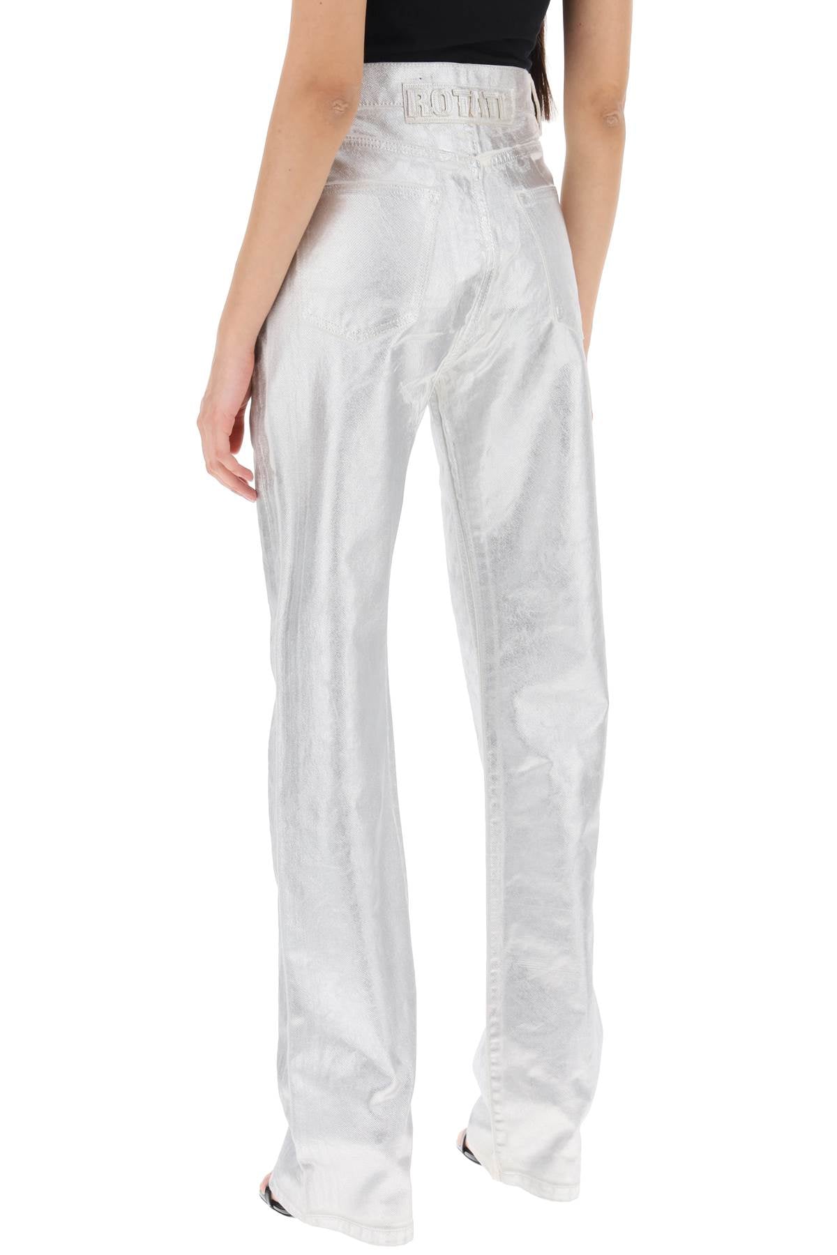 Denim Coated Pants With Seven  - Silver