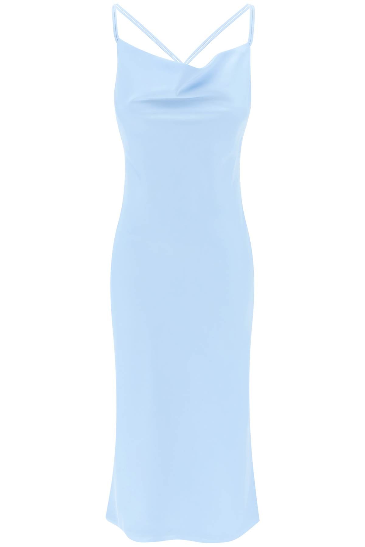 Satin Midi Slip Dress For A  - Light Blue