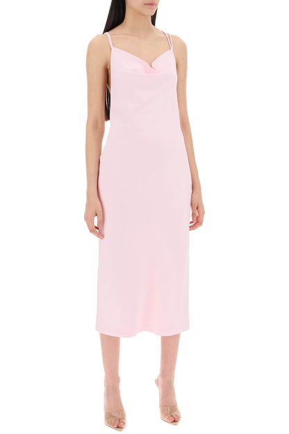 Satin Midi Slip Dress For A  - Pink