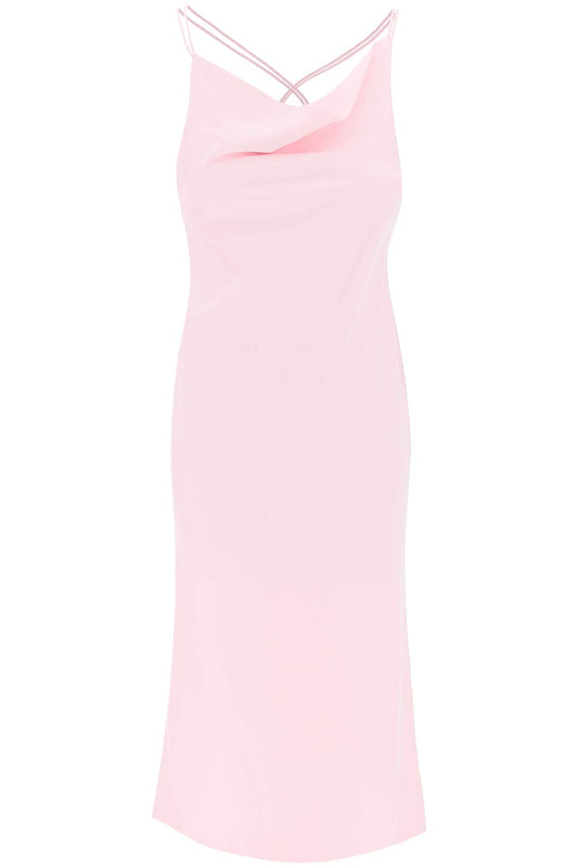 Satin Midi Slip Dress For A  - Pink