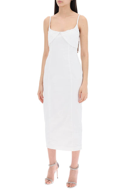 Midi Dress With Ruffles  - White