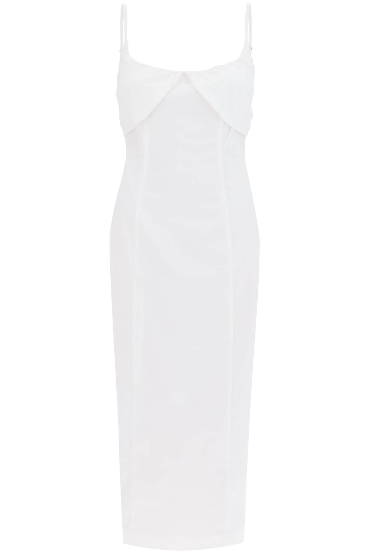 Midi Dress With Ruffles  - White