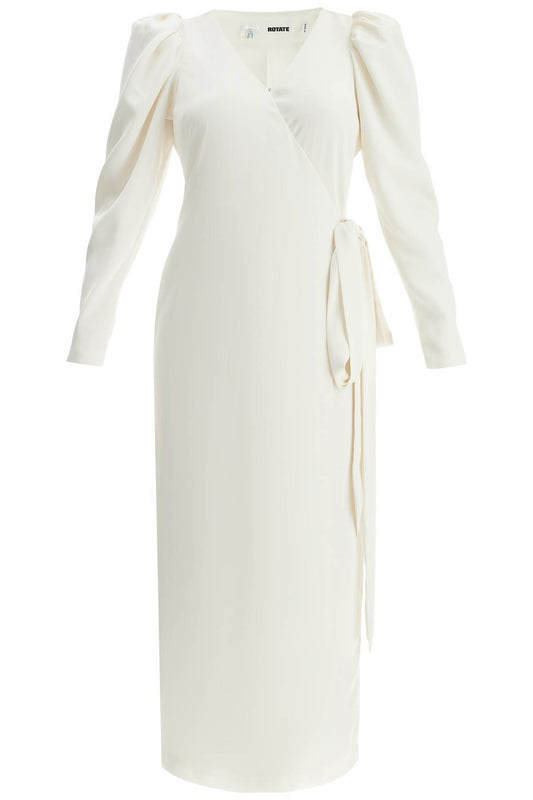 Wrap Midi Dress With A Wrap  - White