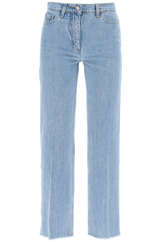 Low-waisted Cropped Jeans  - Blue