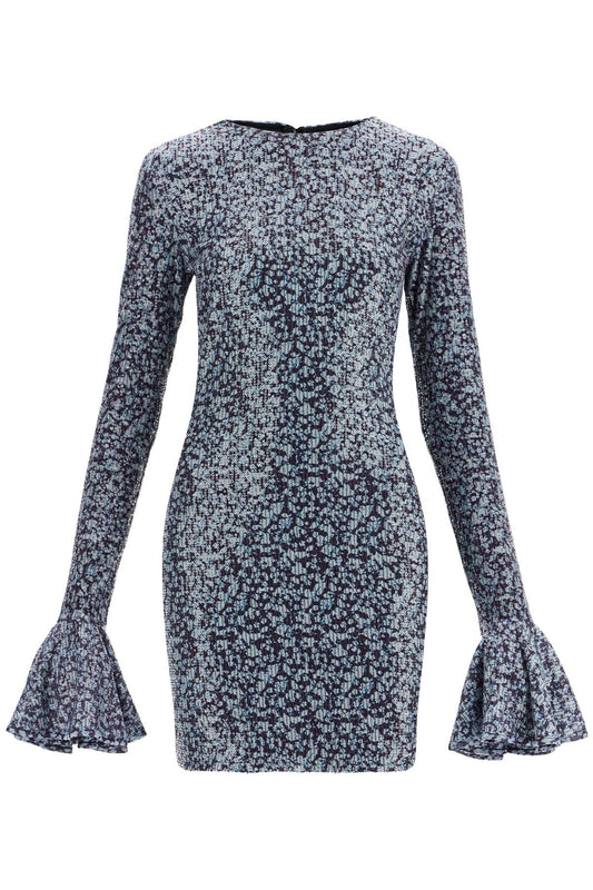 Open-back Sequin Mini Dress  - Blue