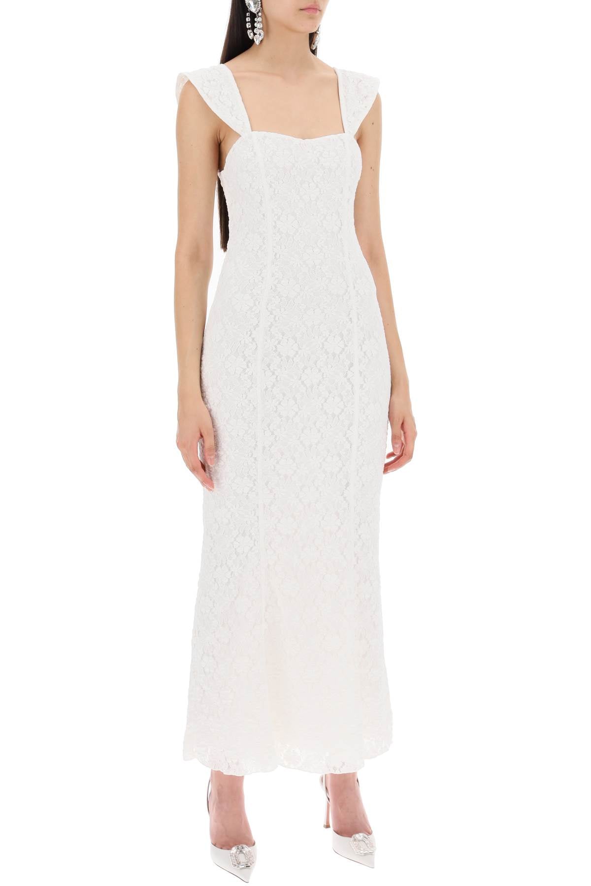 Maxi Lace Dress In Italian  - White