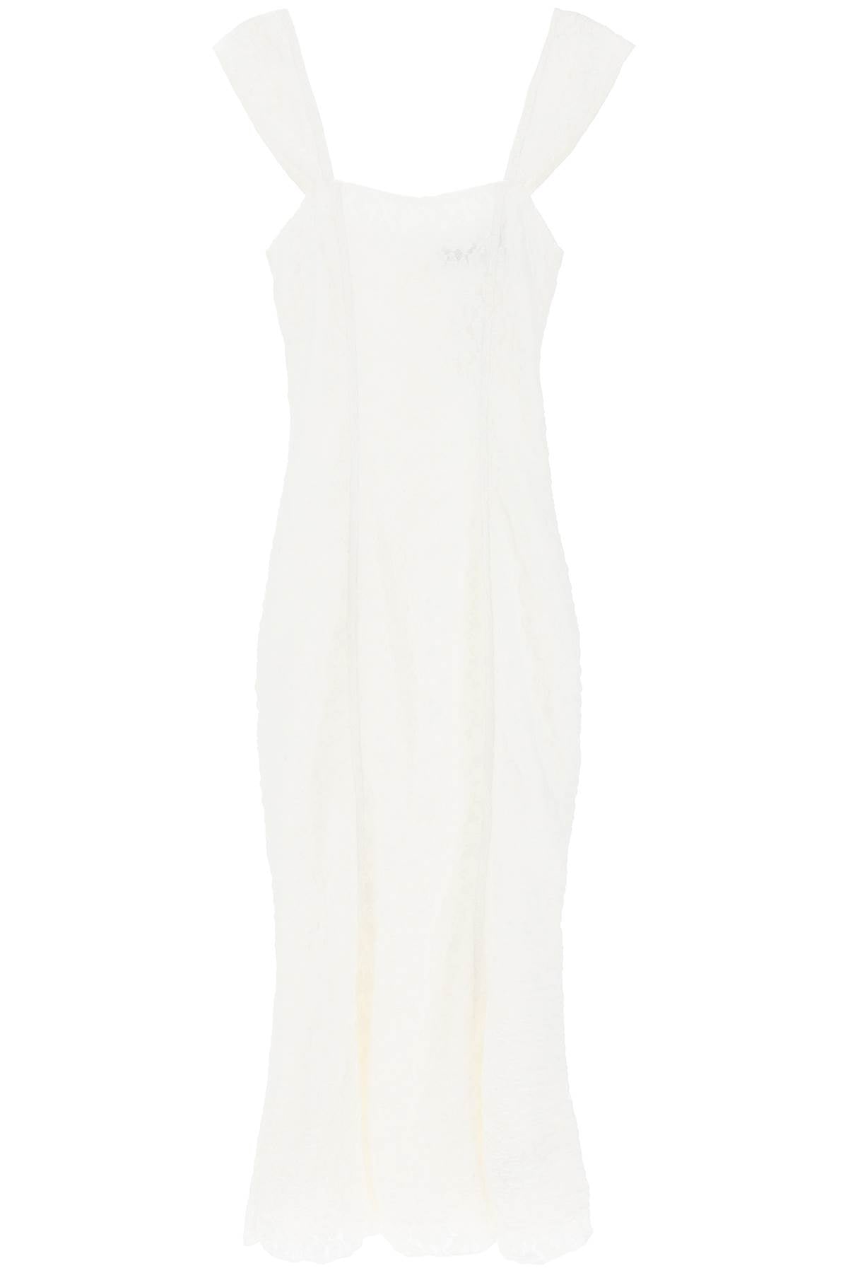 Maxi Lace Dress In Italian  - White