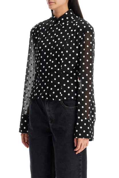 Chiffon Blouse With Sequins  - Black