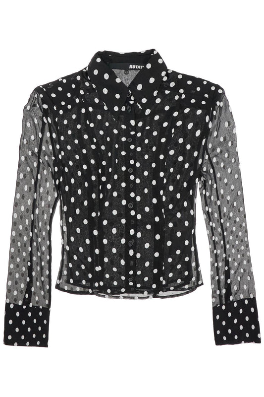 Chiffon Blouse With Sequins  - Black