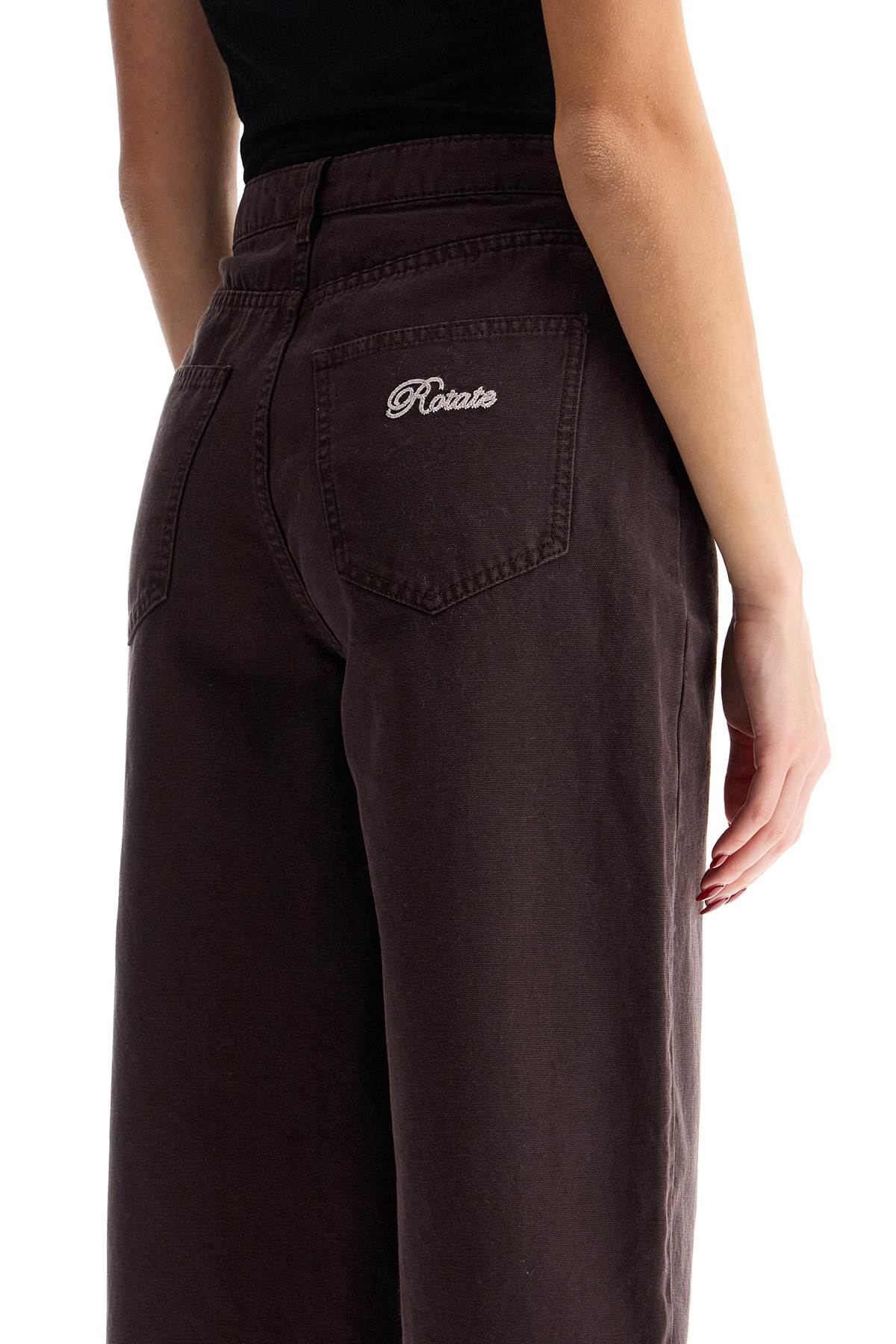 Wide Leg Five-pocket Pants With A Relaxed  - Brown