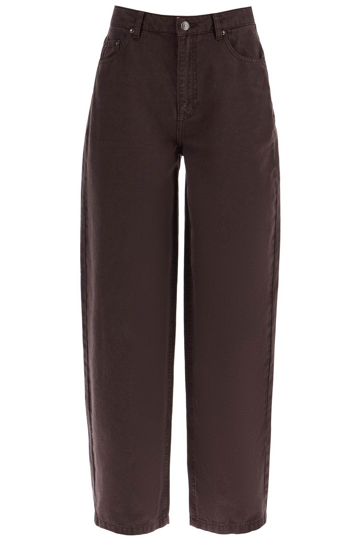 Wide Leg Five-pocket Pants With A Relaxed  - Brown