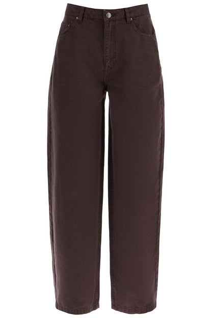 Wide Leg Five-pocket Pants With A Relaxed  - Brown