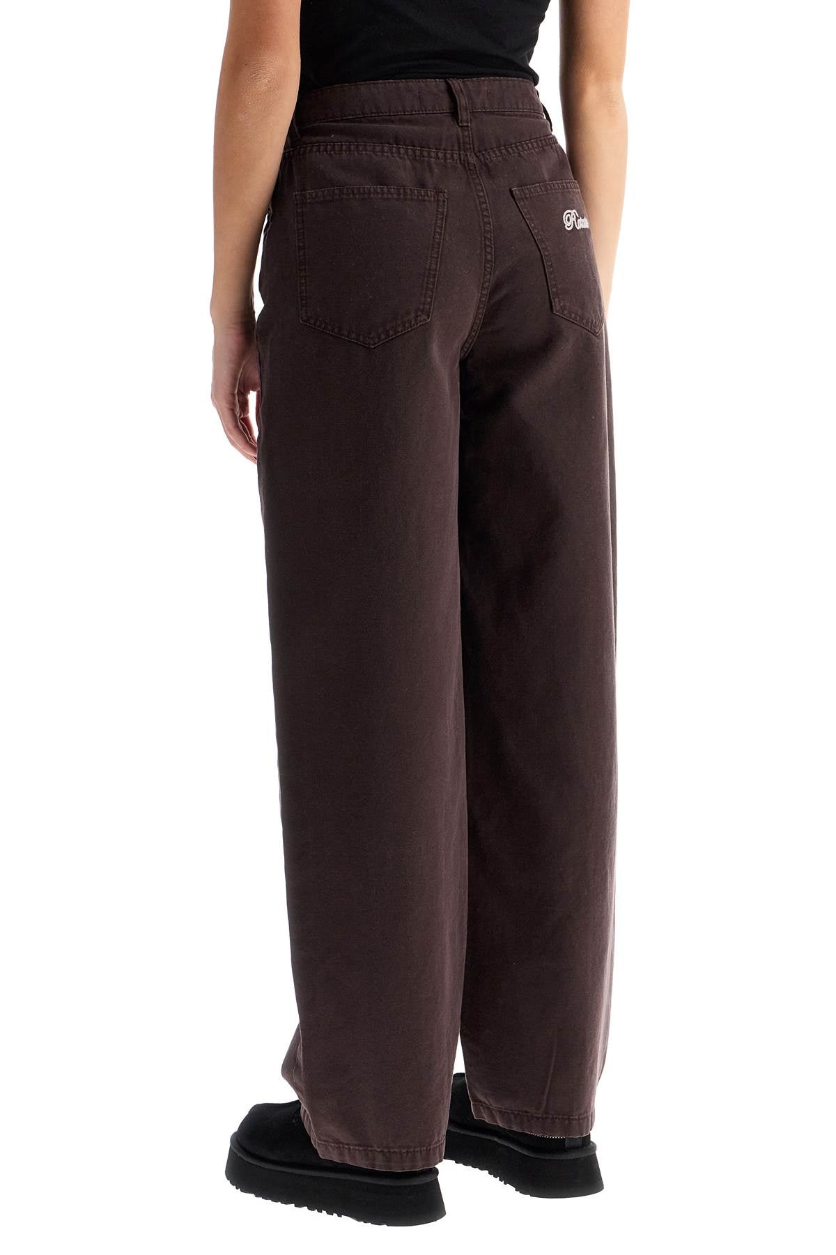 Wide Leg Five-pocket Pants With A Relaxed  - Brown