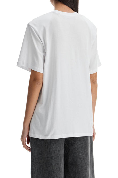 White Organic Cotton T-shirt With Wide Neck  - White