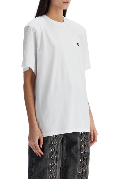 White Organic Cotton T-shirt With Wide Neck  - White