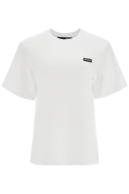 White Organic Cotton T-shirt With Wide Neck  - White