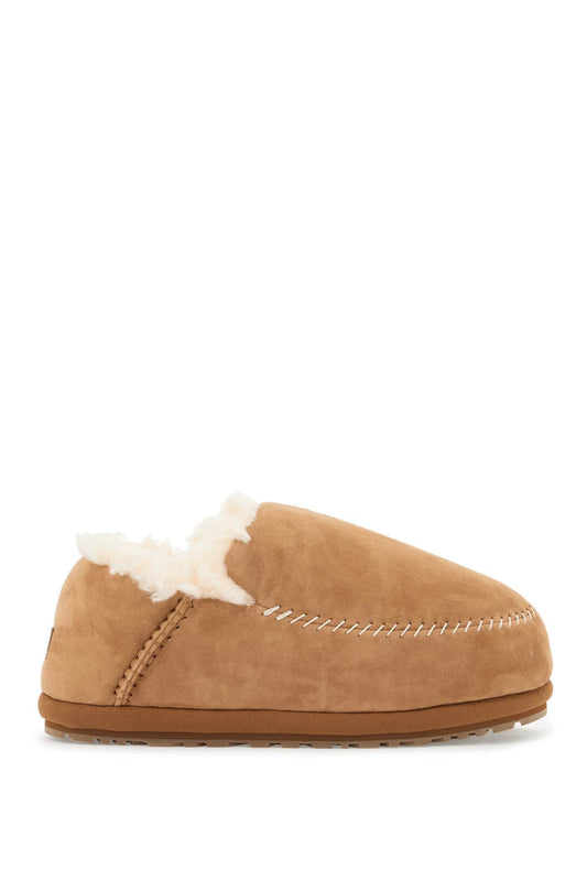 'leather Suede Slip-on Shoes  - Beige