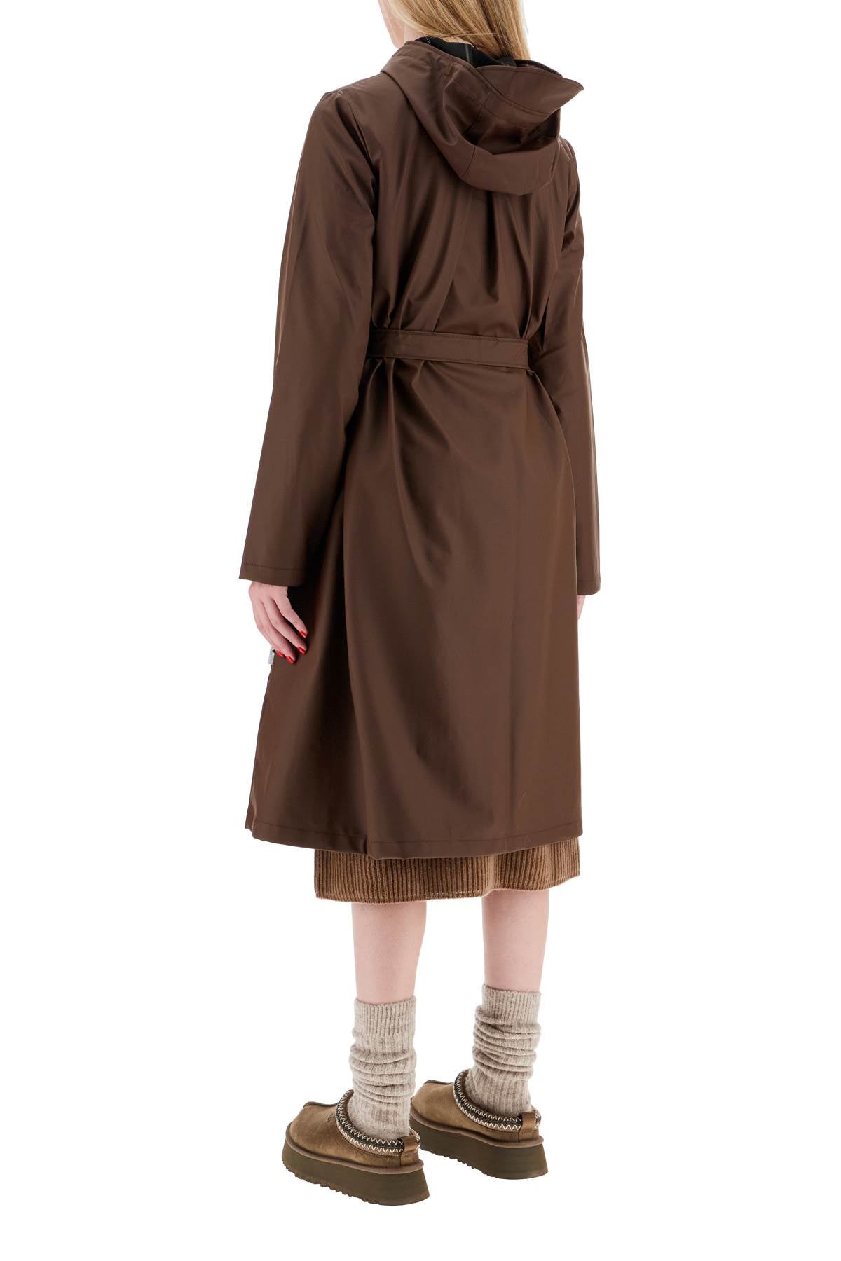 Unisex A-line Longer Rain Jacket  - Brown