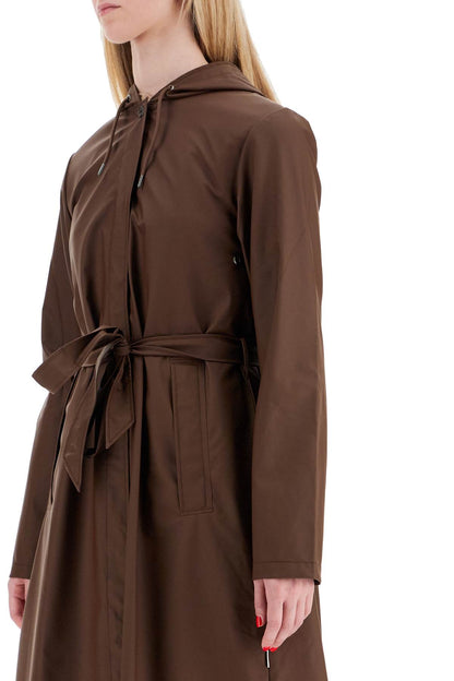 Unisex A-line Longer Rain Jacket  - Brown