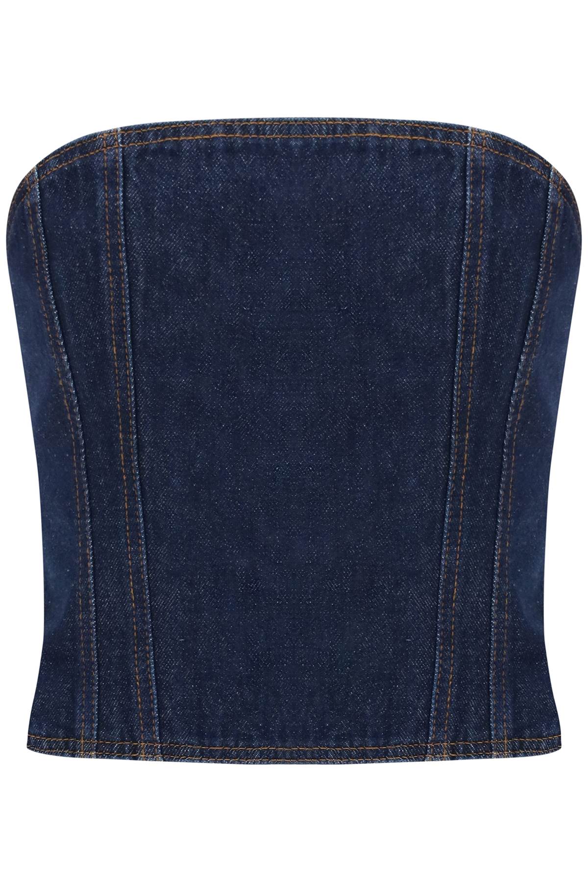 Denim Bustier Top  - Blu