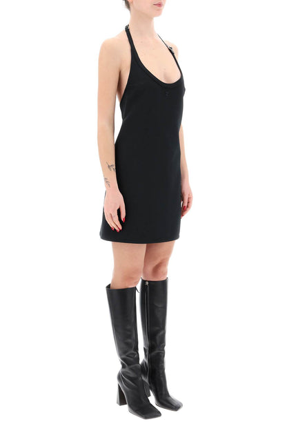 Mini Dress With Strap And Buckle Detail.  - Black