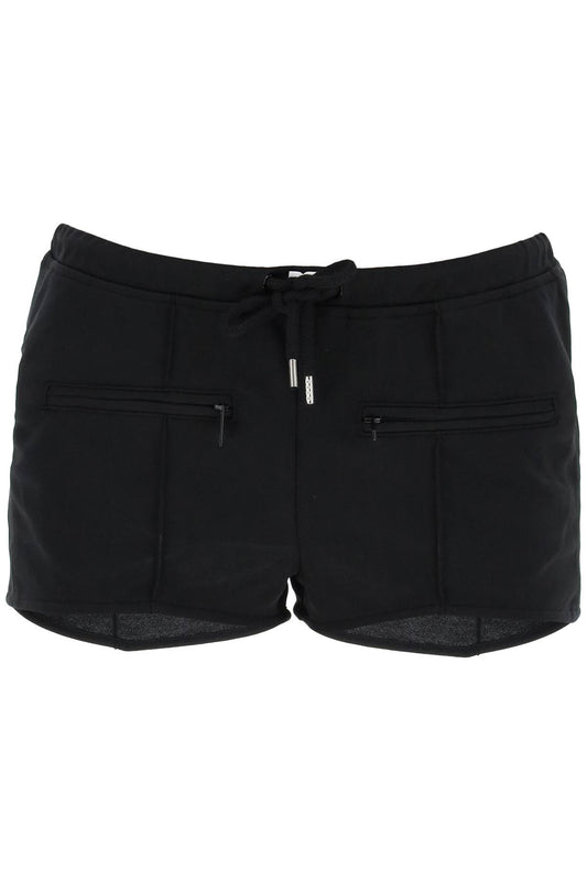 "jersey Interlock Mini Shorts  - Black