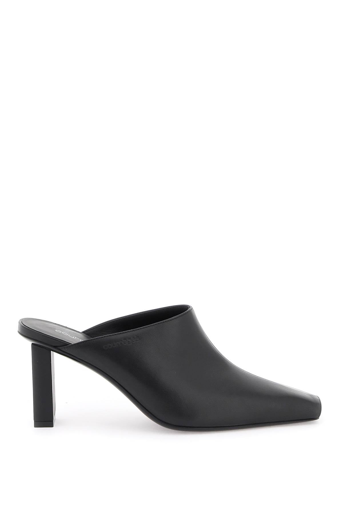 Leather Mules For  - Black