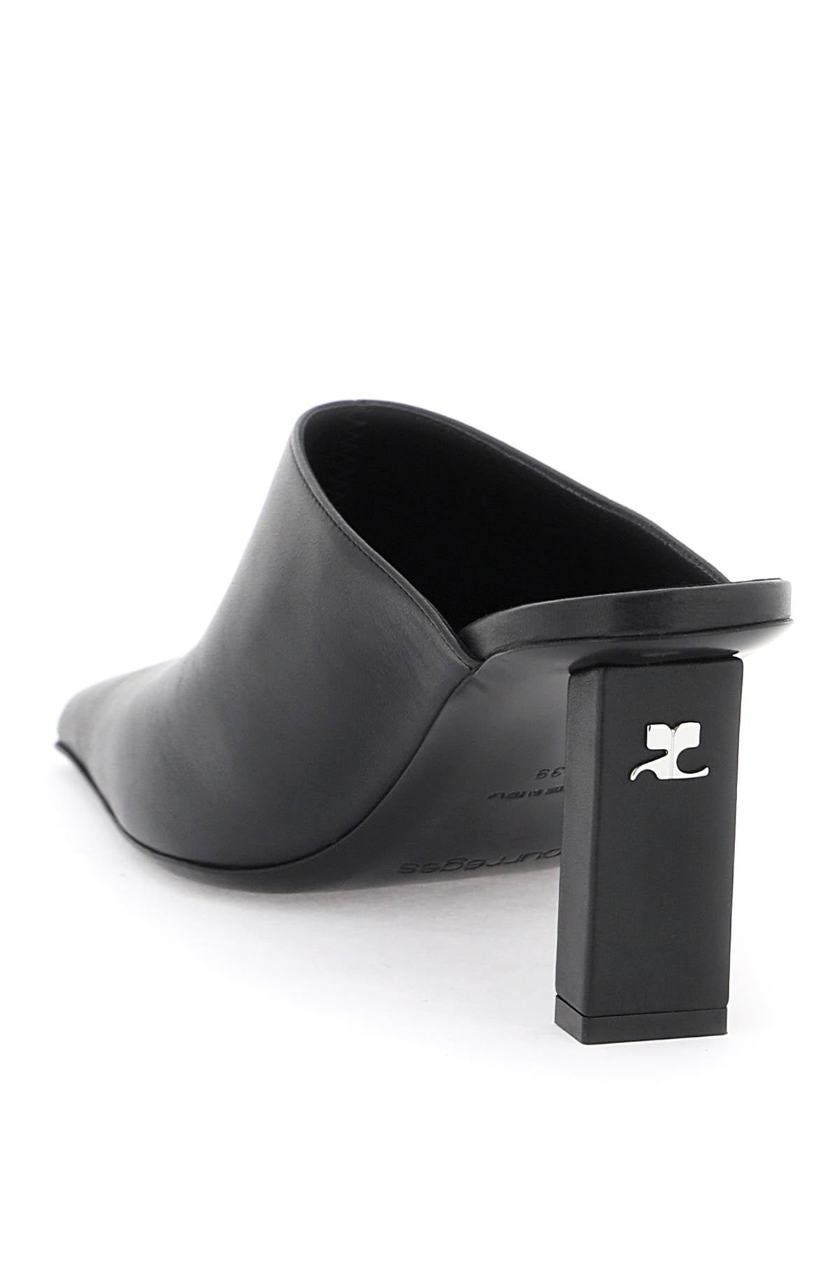 Leather Mules For  - Black