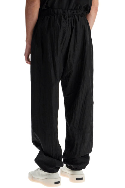 Nylon Ripstop Track Pants In  - Black