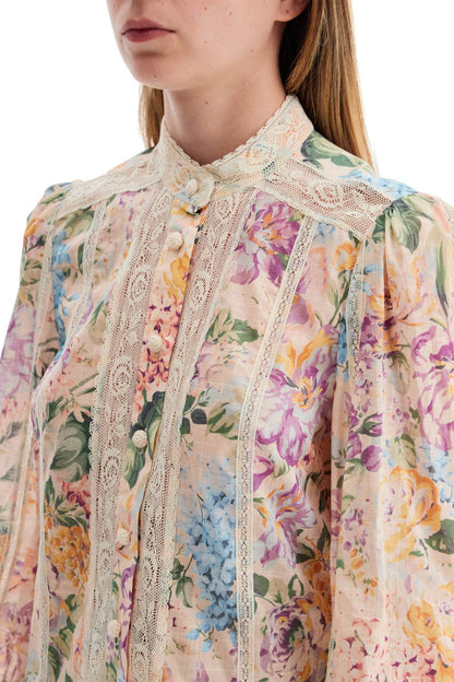 Halliday Lace-trimmed Shirt  - Multicolor