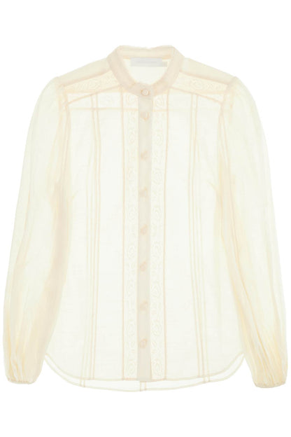 Halliday Lace-trimmed Shirt  - White