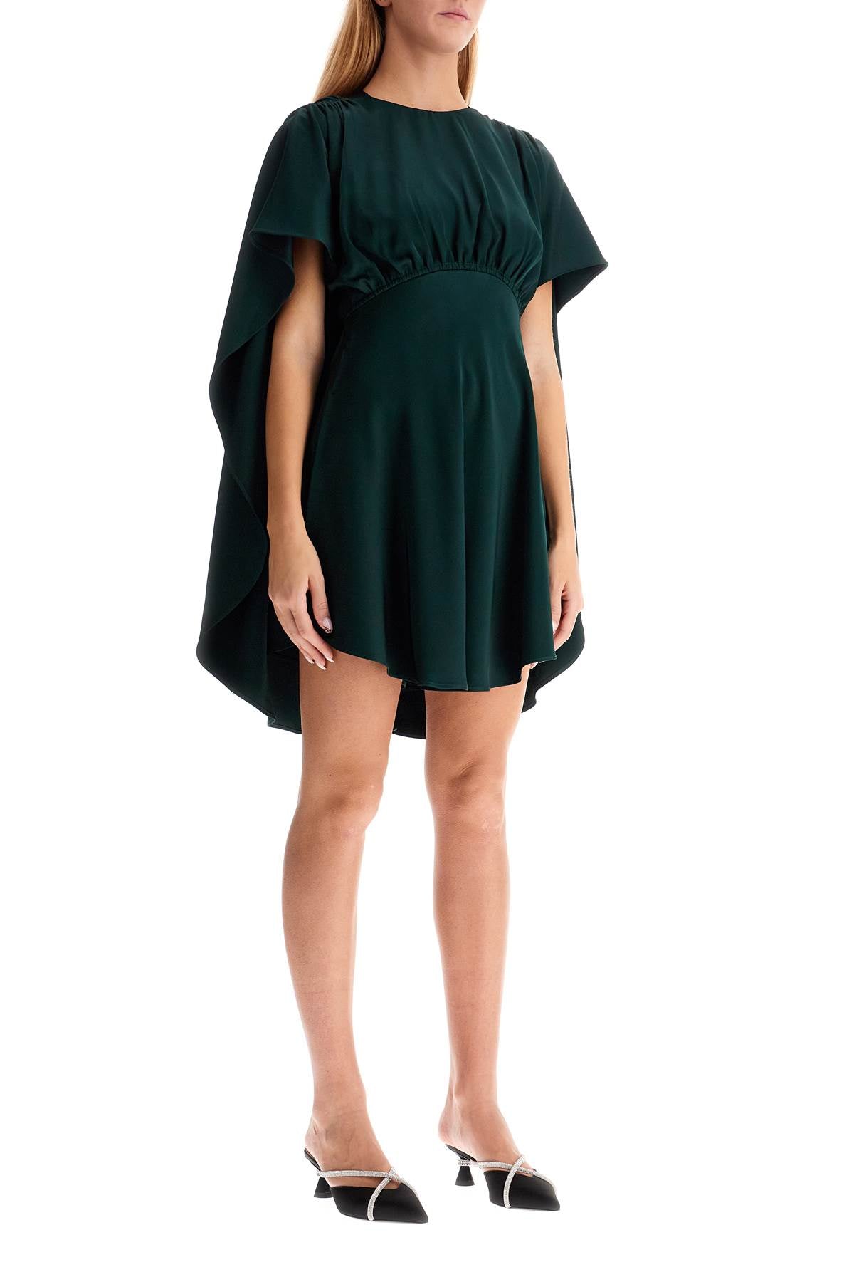 'eden' Mini Cape Dress  - Green