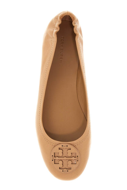 Suede Minnie Travel Ballet Flats  - Beige