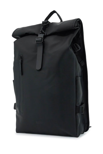 Water-repellent Rolltop Rucksack  - Black