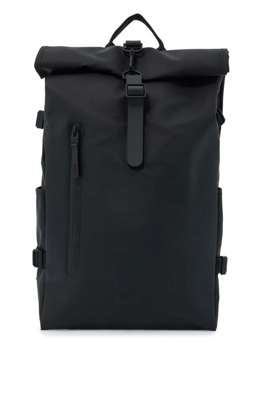 Water-repellent Rolltop Rucksack  - Black