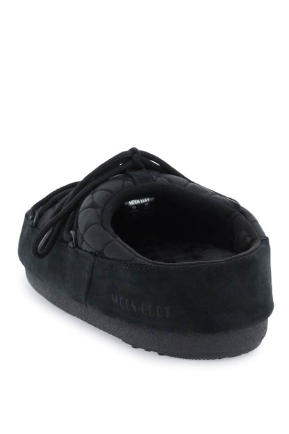 Quilted Nylon Mules  - Black