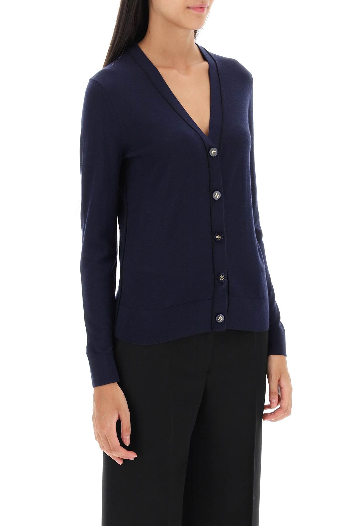 'simone' Wool And Silk Cardigan  - Blu