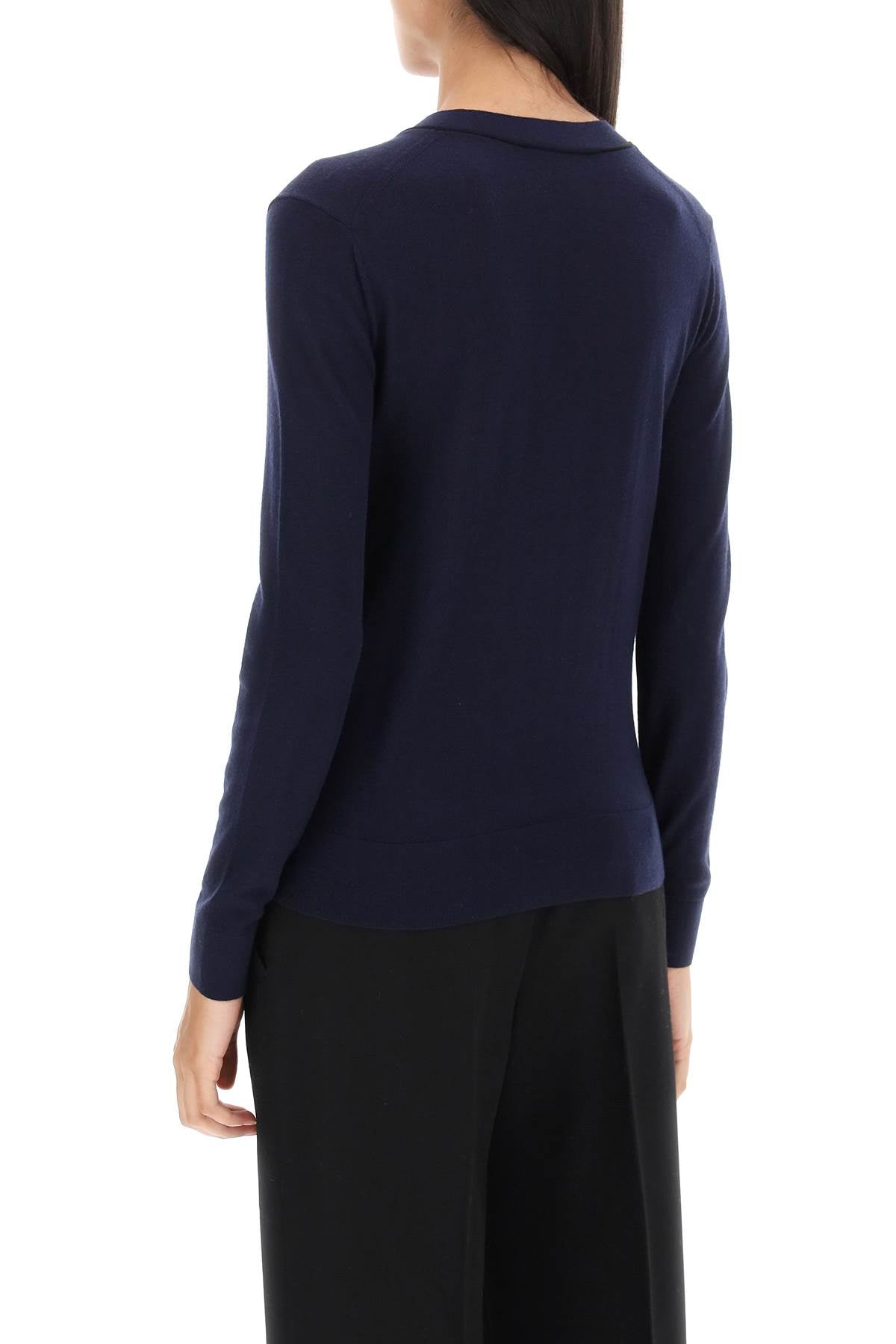 'simone' Wool And Silk Cardigan  - Blu