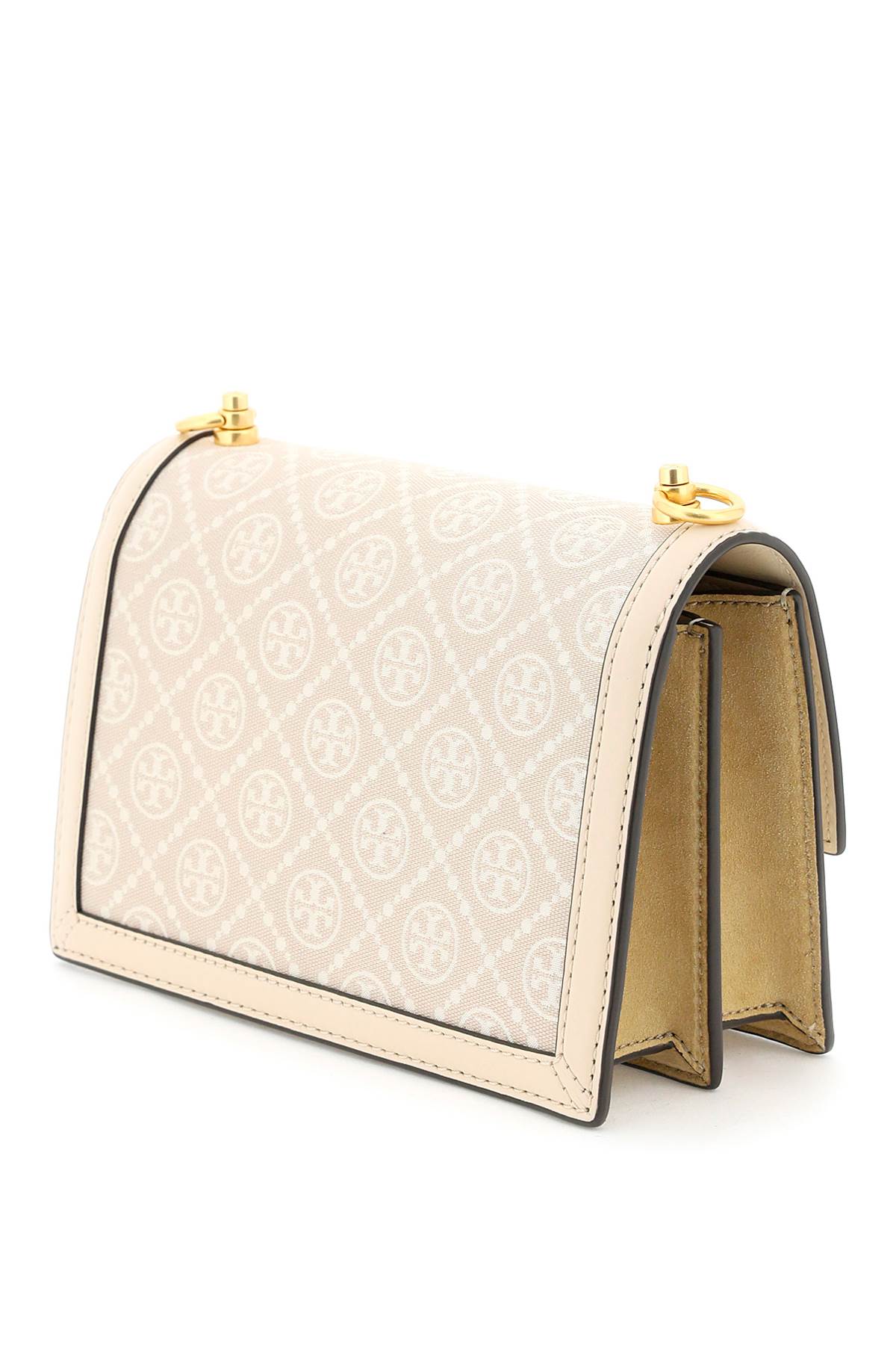 T Monogram Jacquard Shoulder Bag  - Beige