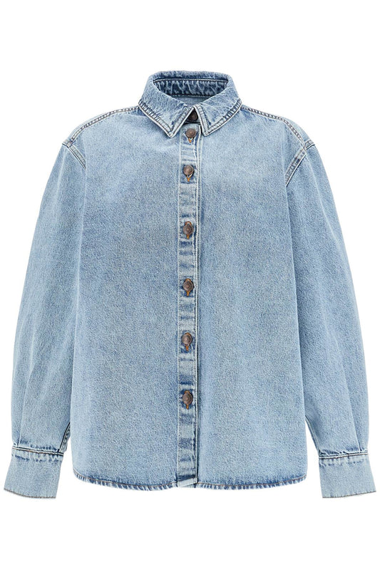 Denim Oversized Shirt For Women  - Blue