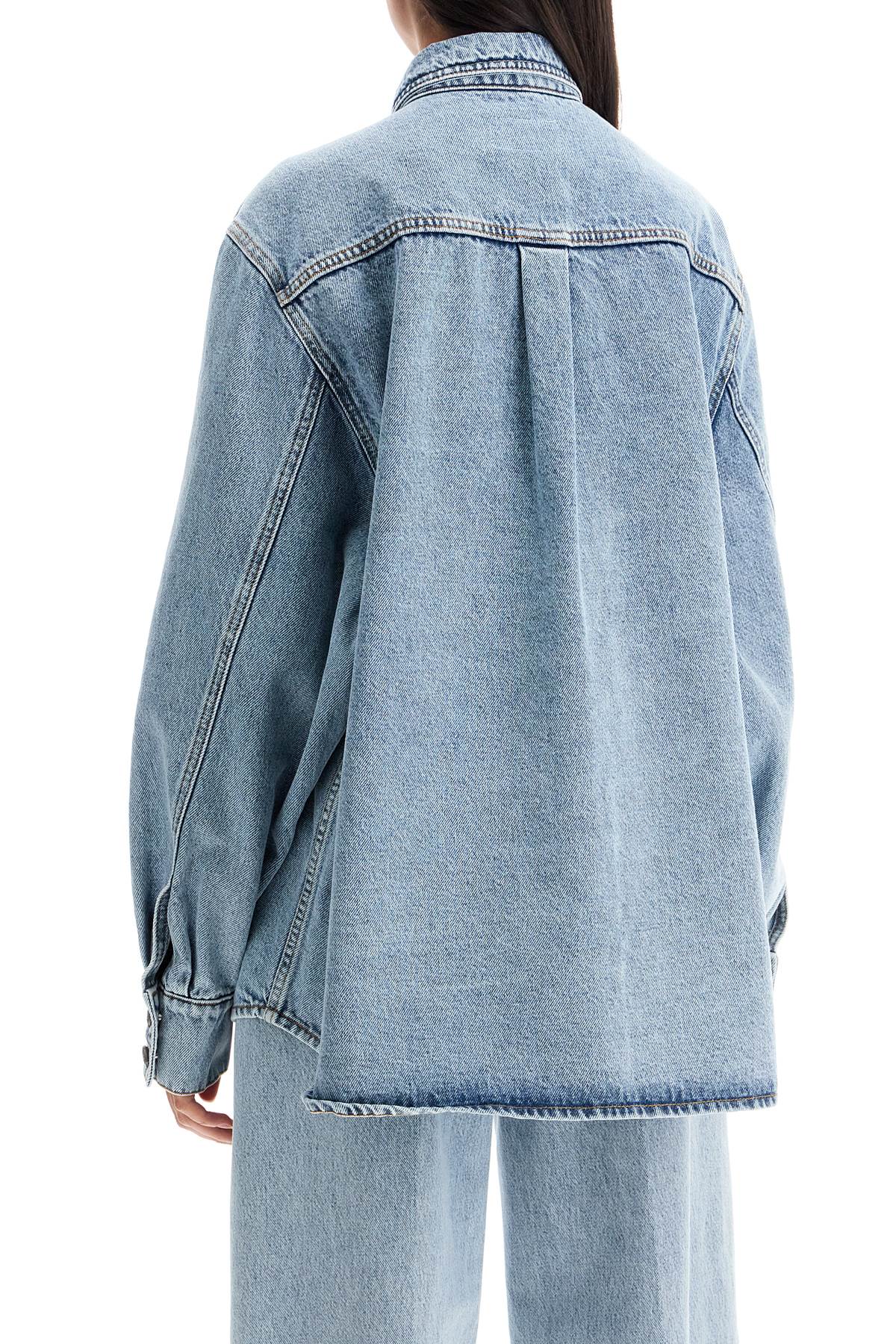 Denim Oversized Shirt For Women  - Blue