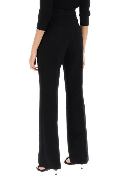 Straight Leg Pants In Crepe Cady  - Black