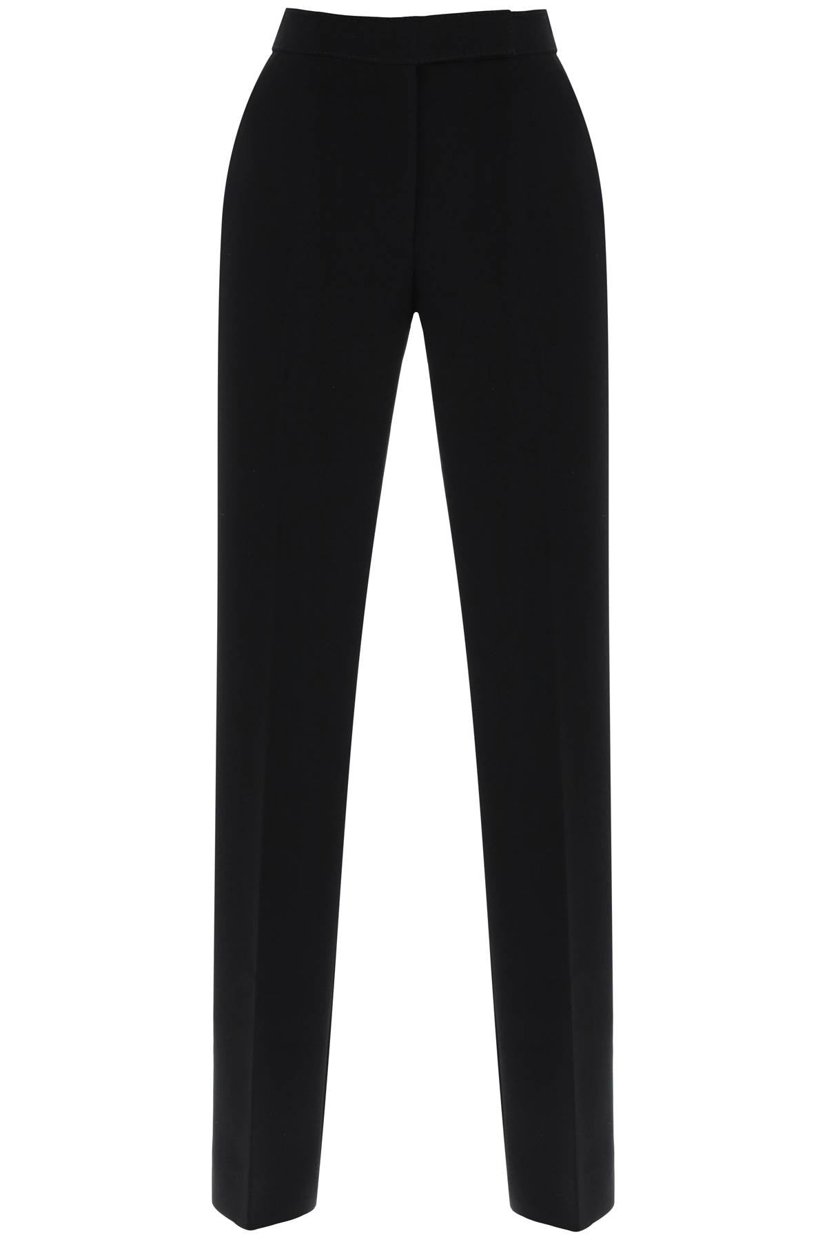 Straight Leg Pants In Crepe Cady  - Black